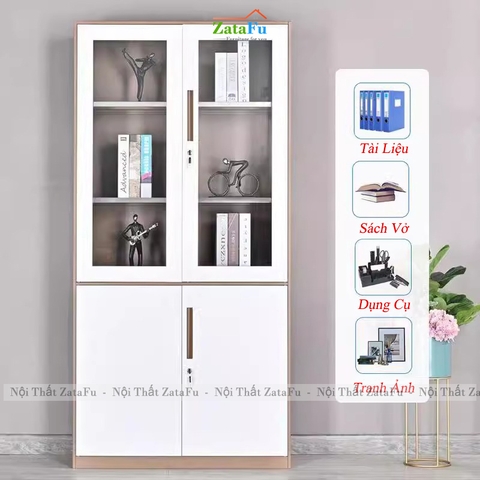 Tủ Đựng Hồ Sơ Tài Liệu Có Cánh Kính Hiện Đại Gỗ MDF TUTT-57 ZataFu