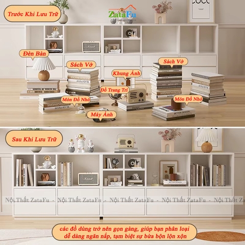 Tủ Trang Trí Đa Dạng Nhiều Ngăn Chứa Đồ Đa Năng Làm Từ Gỗ MDF TUTT-59 ZataFu