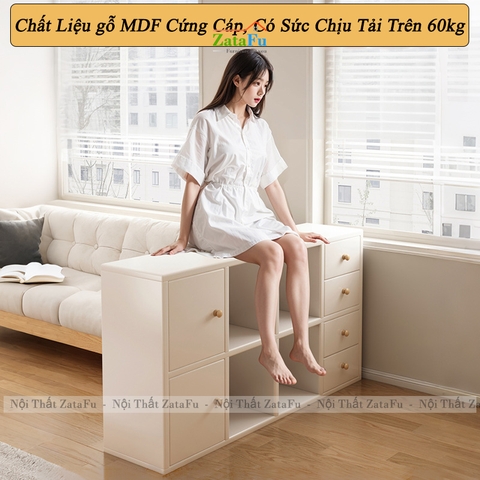 Tủ Gỗ Sách Trang Trí Nhiều Ngăn Gỗ MDF Hiện Đại TUTT-65 ZataFu