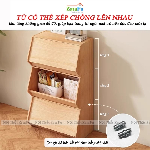 Tủ Gỗ Trang Trí Lục Giác Để Đồ Đa Năng Tủ Gỗ TUTT-61 ZataFu