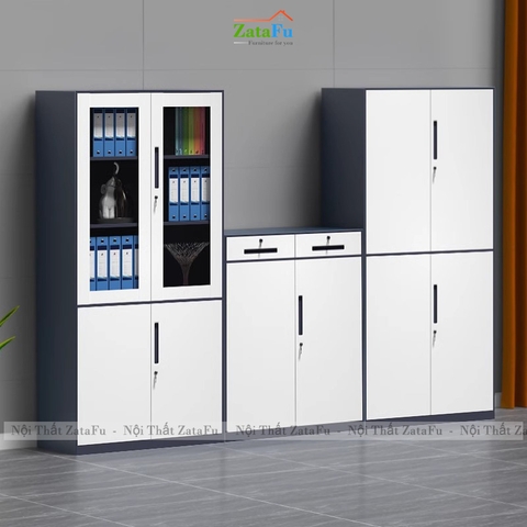 Tủ Đựng Hồ Sơ Tài Liệu Có Cánh Kính Hiện Đại Gỗ MDF TUTT-57 ZataFu