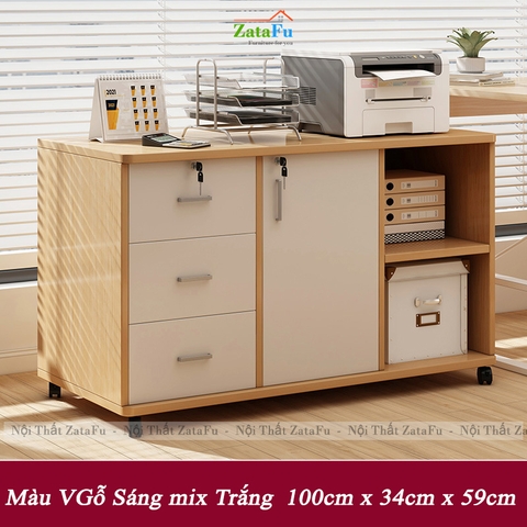 Tủ Kệ Đựng Hồ Sơ Tài Liệu Có Bánh Xe Xoay 360 Độ Có Khóa An Toàn TUTT-62 ZataFu