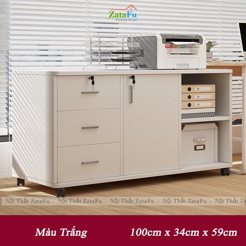 Tủ Kệ Đựng Hồ Sơ Tài Liệu Có Bánh Xe Xoay 360 Độ Có Khóa An Toàn TUTT-62 ZataFu