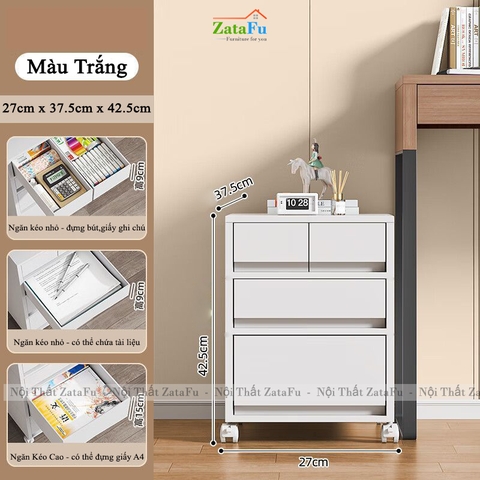 Tủ Đựng Hồ Sơ Tài Liệu Văn Phòng Có Bánh Xe Đa Năng Nhiều Ngăn TUTT-63 ZataFu