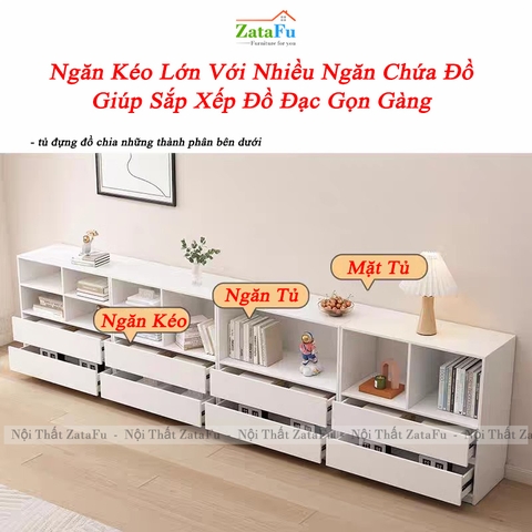 Tủ Trang Trí Đa Dạng Nhiều Ngăn Chứa Đồ Đa Năng Làm Từ Gỗ MDF TUTT-59 ZataFu