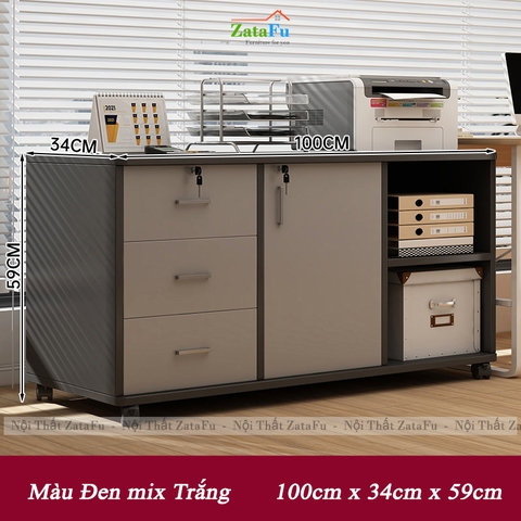 Tủ Kệ Đựng Hồ Sơ Tài Liệu Có Bánh Xe Xoay 360 Độ Có Khóa An Toàn TUTT-62 ZataFu