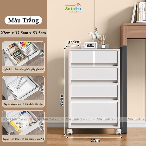 Tủ Đựng Hồ Sơ Tài Liệu Văn Phòng Có Bánh Xe Đa Năng Nhiều Ngăn TUTT-63 ZataFu