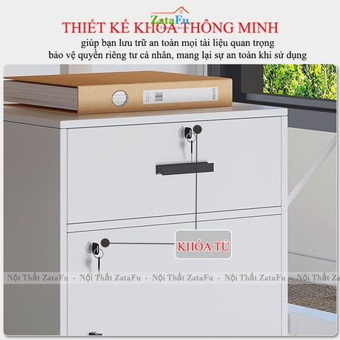 Tủ Đựng Hồ Sơ Tài Liệu Có Ngăn Kéo Và Khóa Thông Minh An Toàn TUTT-56 ZataFu
