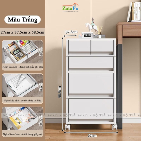 Tủ Đựng Hồ Sơ Tài Liệu Văn Phòng Có Bánh Xe Đa Năng Nhiều Ngăn TUTT-63 ZataFu