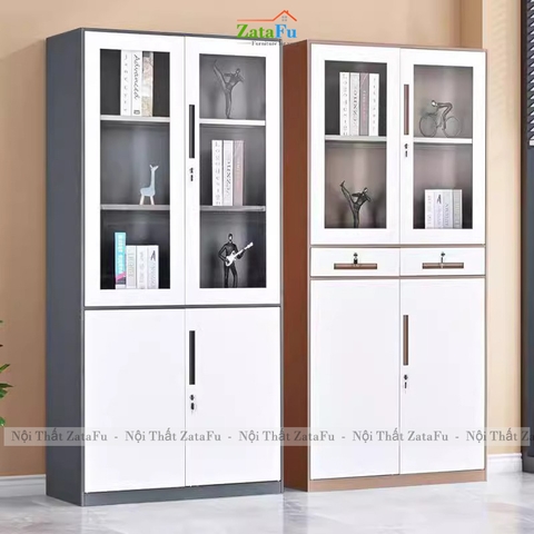 Tủ Đựng Hồ Sơ Tài Liệu Có Cánh Kính Hiện Đại Gỗ MDF TUTT-57 ZataFu
