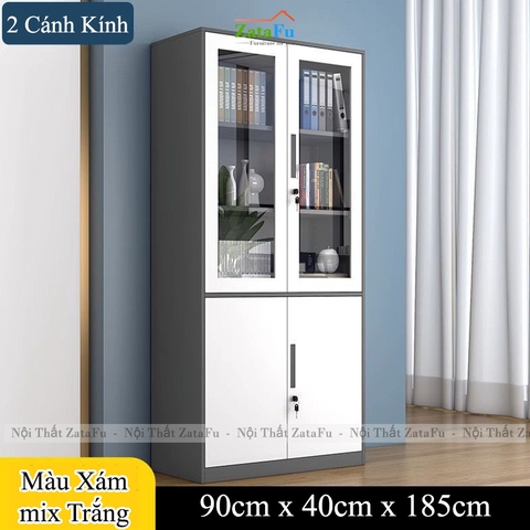 Tủ Đựng Hồ Sơ Tài Liệu Có Cánh Kính Hiện Đại Gỗ MDF TUTT-57 ZataFu