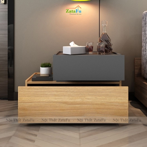 Tủ đầu giường gỗ 2 tầng kết hợp đa năng TDG-24