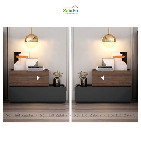 Tủ đầu giường gỗ 2 tầng kết hợp đa năng TDG-24
