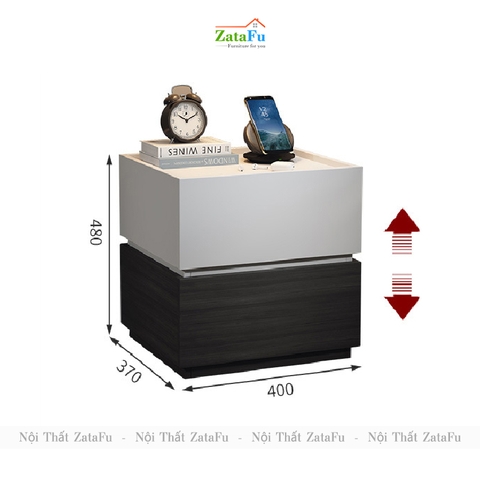 Tủ đầu giường gỗ 2 tầng kết hợp đa năng TDG-24