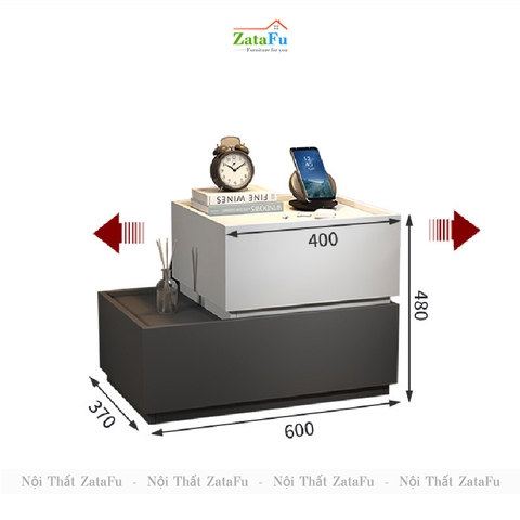 Tủ đầu giường gỗ 2 tầng kết hợp đa năng TDG-24