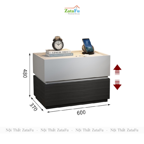 Tủ đầu giường gỗ 2 tầng kết hợp đa năng TDG-24