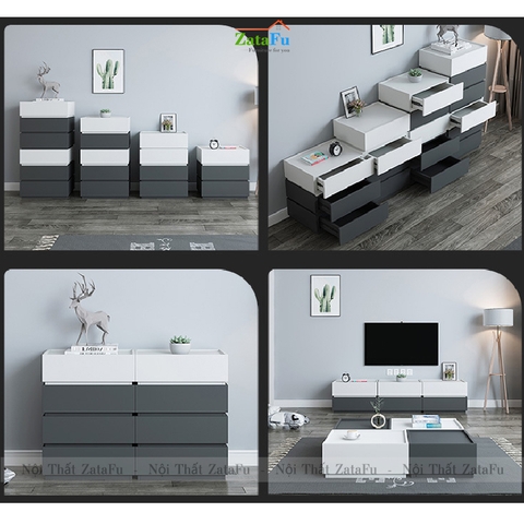 Tủ đầu giường gỗ 2 tầng kết hợp đa năng TDG-24