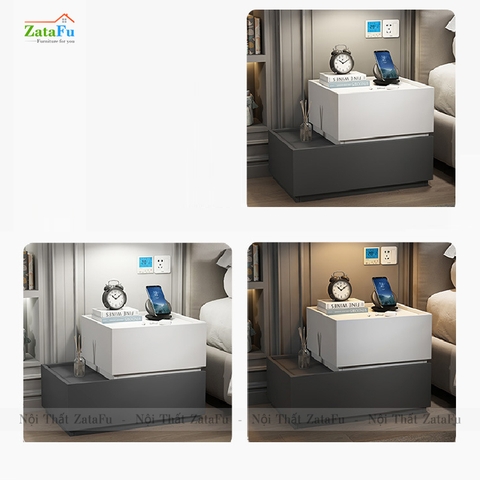 Tủ đầu giường gỗ 2 tầng kết hợp đa năng TDG-24