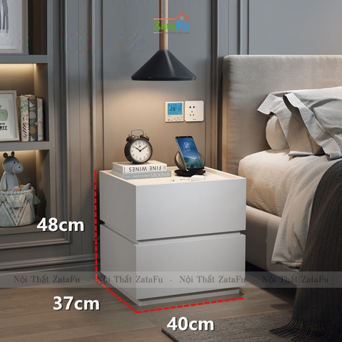 Tủ đầu giường gỗ 2 tầng kết hợp đa năng TDG-24