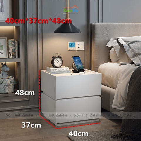 Tủ đầu giường gỗ 2 tầng kết hợp đa năng TDG-24