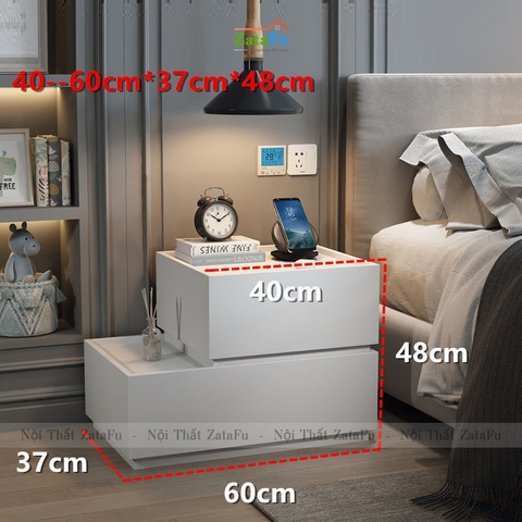 Tủ đầu giường gỗ 2 tầng kết hợp đa năng TDG-24