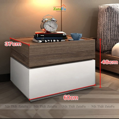 Tủ đầu giường gỗ 2 tầng kết hợp đa năng TDG-24