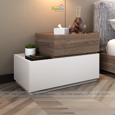 Tủ đầu giường gỗ 2 tầng kết hợp đa năng TDG-24