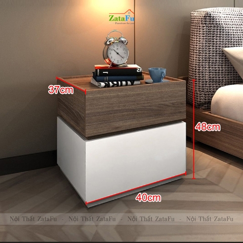 Tủ đầu giường gỗ 2 tầng kết hợp đa năng TDG-24