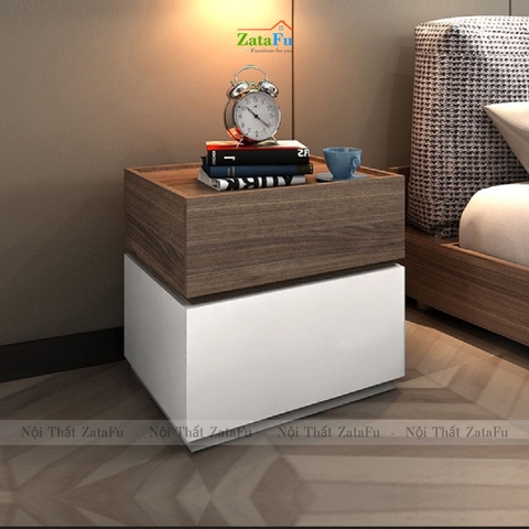 Tủ đầu giường gỗ 2 tầng kết hợp đa năng TDG-24
