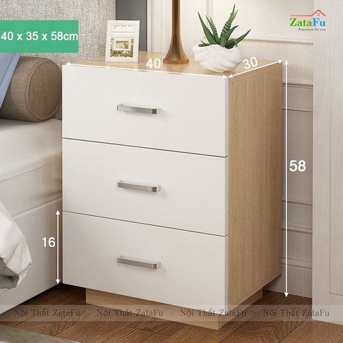 Tủ Đầu Giường Cao Cấp 3 Hộc Kéo TDG-08