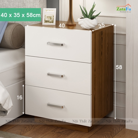 Tủ Đầu Giường Cao Cấp 3 Hộc Kéo TDG-08