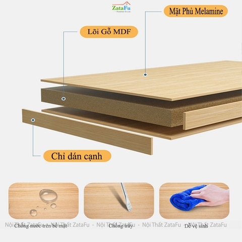 Tủ Đầu Giường Chân Gỗ Có Ngăn Kéo Và Không Ngăn Kéo Gỗ MDF TDG-39 ZataFu