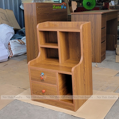 Tủ Kệ Đầu Giường Có Khóa Thiết Kế Hiện Đại Theo Phong Cách Bắc Âu Tích Hợp Hai Ngăn Kéo TDG-36