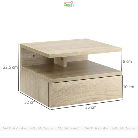 Tủ Đầu Giường Gỗ MDF Gắn Tường Có Ngăn Kéo TDG-47 ZataFu