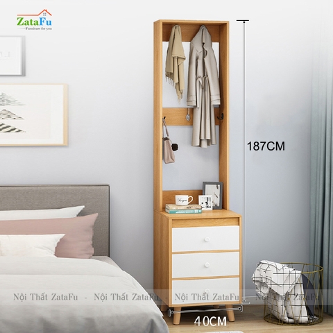 Tủ đầu giường kết hợp giá treo đồ TDG-14