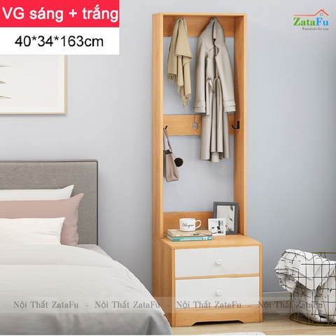 Tủ đầu giường kết hợp giá treo đồ TDG-14