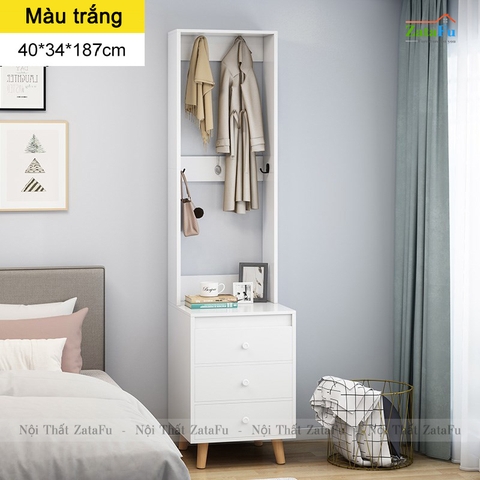 Tủ đầu giường kết hợp giá treo đồ TDG-14