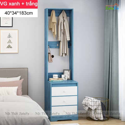 Tủ đầu giường kết hợp giá treo đồ TDG-14