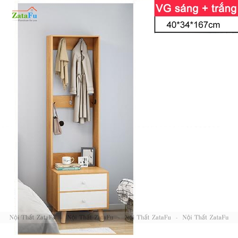Tủ đầu giường kết hợp giá treo đồ TDG-14