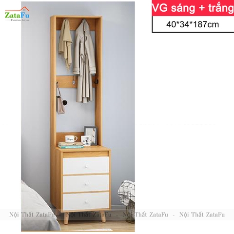 Tủ đầu giường kết hợp giá treo đồ TDG-14