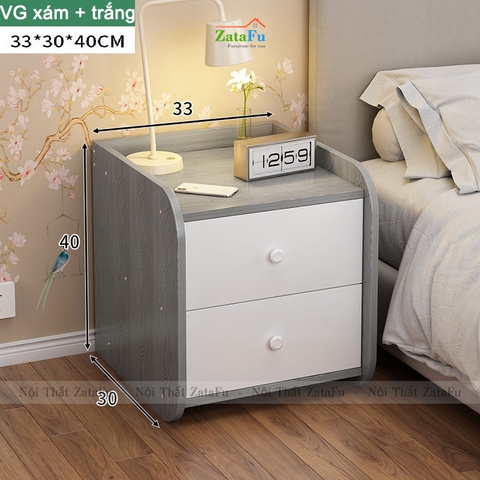 Tủ đầu giường mini bo góc tròn TDG-12