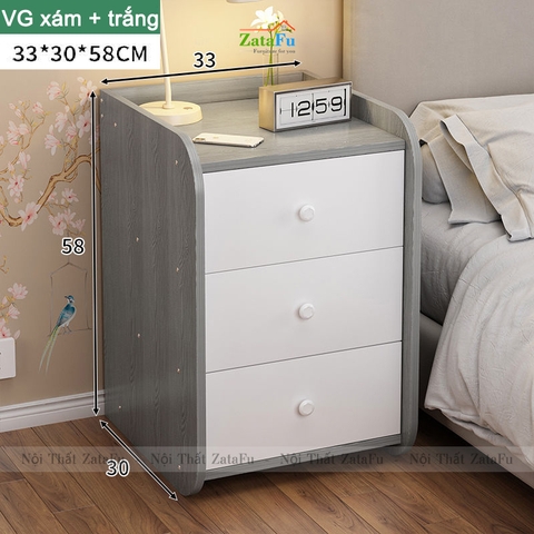 Tủ đầu giường mini bo góc tròn TDG-12