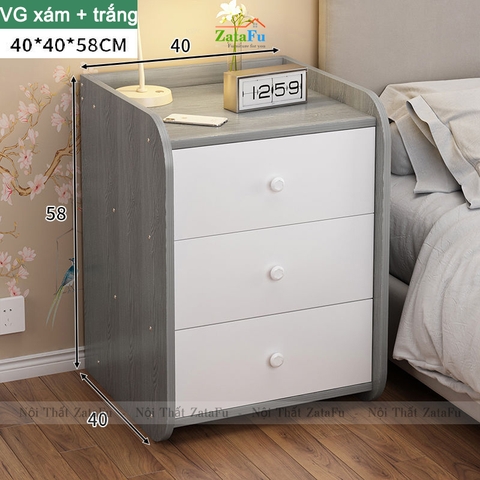 Tủ đầu giường mini bo góc tròn TDG-12