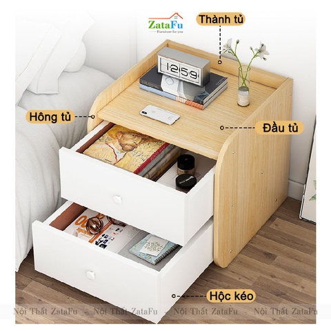 Tủ đầu giường mini bo góc tròn TDG-12