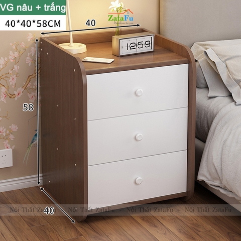 Tủ đầu giường mini bo góc tròn TDG-12