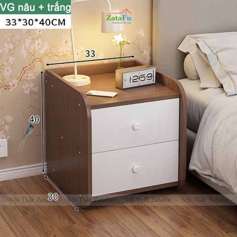 Tủ đầu giường mini bo góc tròn TDG-12