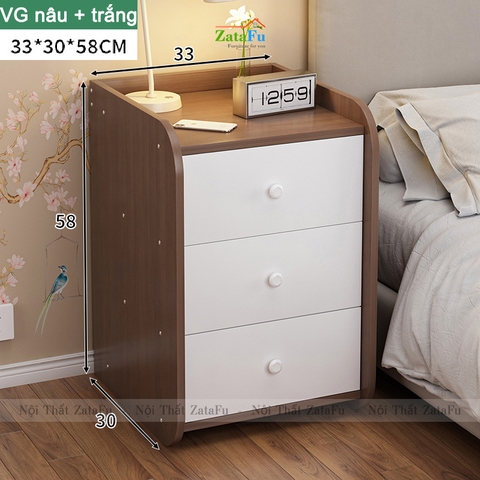 Tủ đầu giường mini bo góc tròn TDG-12