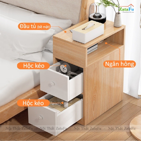 Tủ đầu giường mini có hộc kéo TDG-17