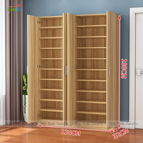 Tủ giày gỗ thiết kế đơn giản nhiều tầng TGIAY-18