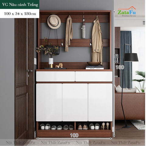 Tủ để giày gỗ có giá treo đồ TGIAY-09